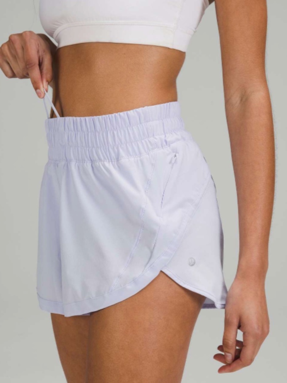 Lululemon Track That High-Rise Lined Short 3" Pastel Blue?? Size 8